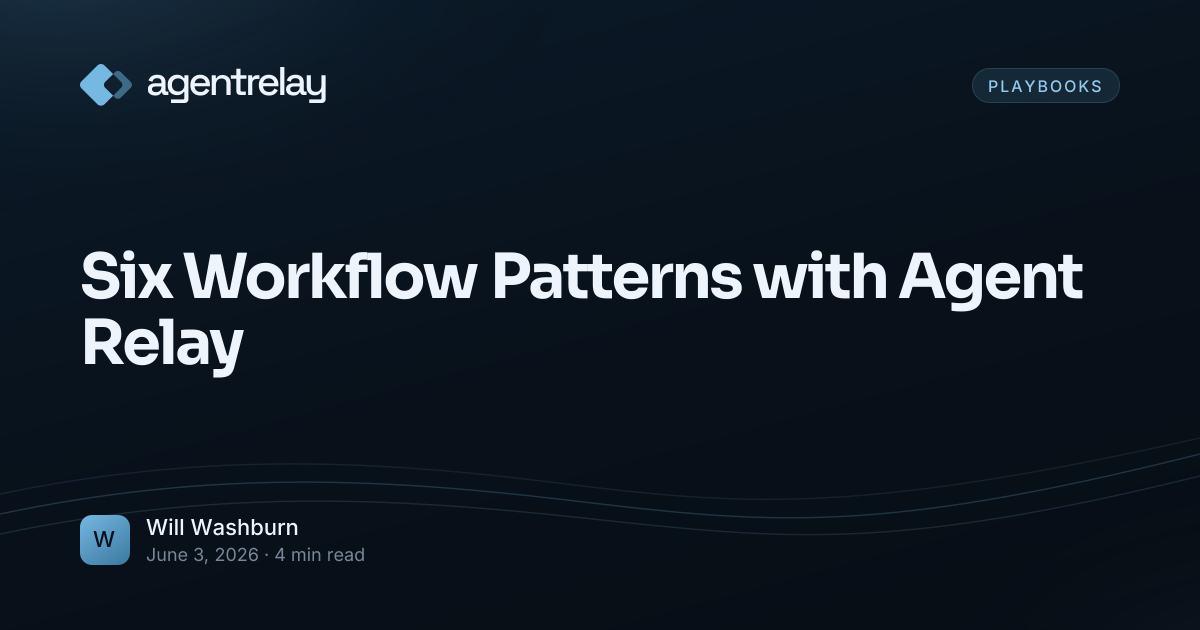 Six Workflow Patterns with Agent Relay | Agent Relay